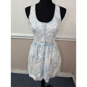 Hollister Denim Acid Wash Button Front Dress with Pockets Size Small